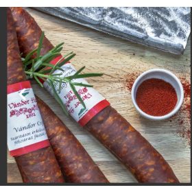   Hausgemachte, scharf geräucherte Paprikawurst – 1 Paar (550-650g)